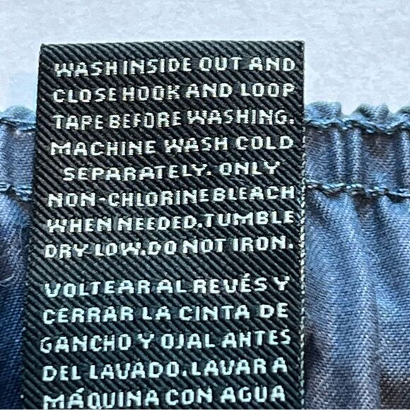 OP Men's Swim Trunks Navy/Steel Blue Tropical Design Size Large(36-38) - Picture 4 of 10